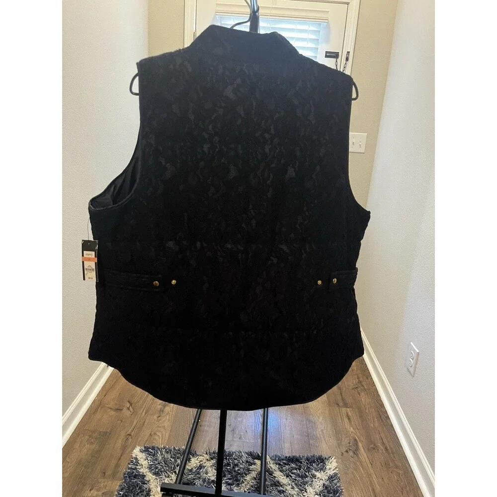 NWT Crown & Ivy Curvy Lace Vest – Navy Blue – Size 2x curvy - Picture 14 of 16